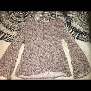 NWOT American Eagle Pink Patterned Long Sleeve